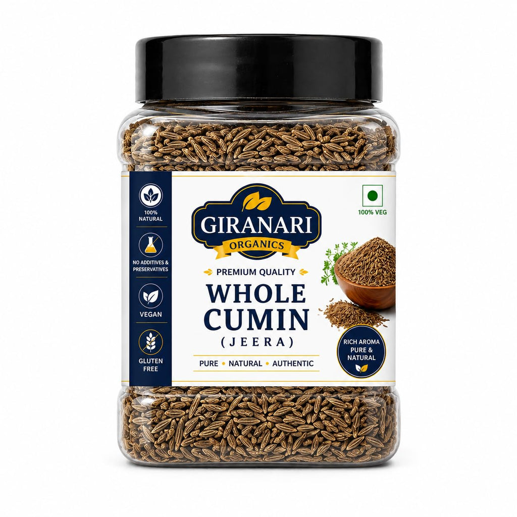 Giranari Organics Whole Cumin (Jeera), 100% Natural, Vegan, Gluten Free