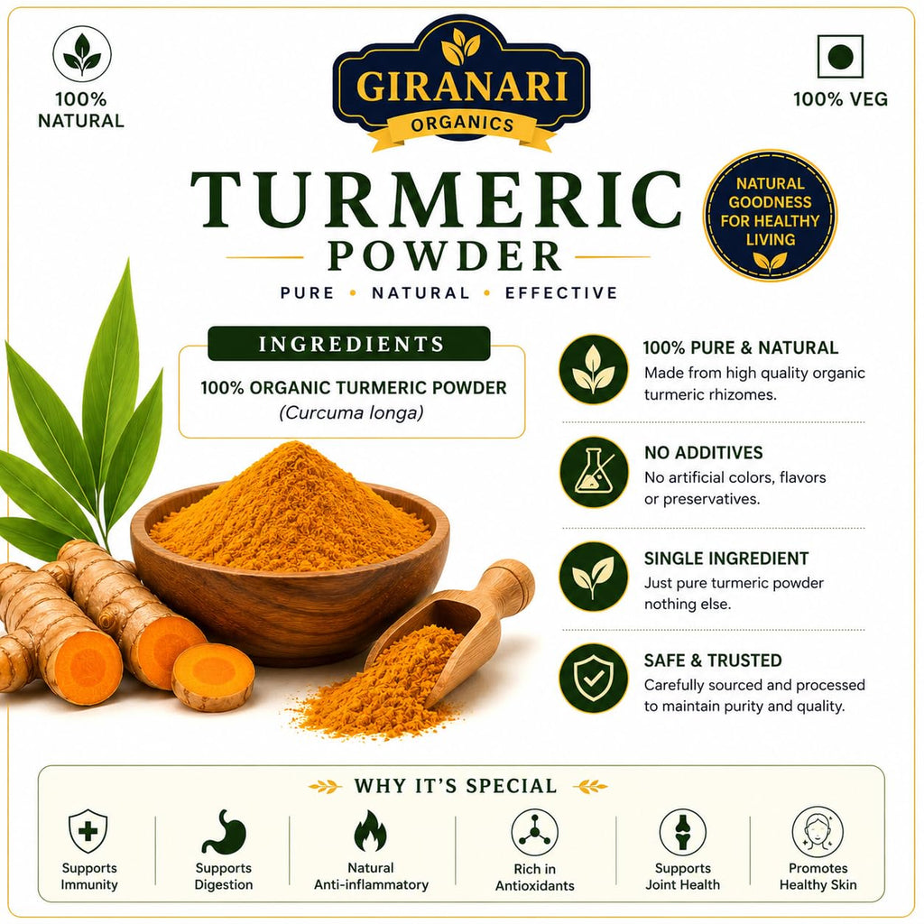 Giranari Organics Turmeric Powder, 100% Natural, Pure