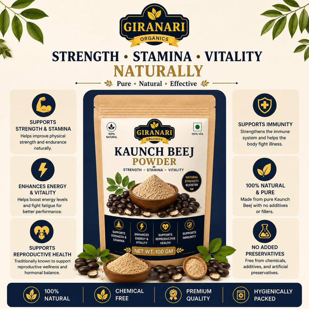 Kaunch Beej Powder, 100% Natural, Supports Strength, Stamina & Vitality, 100 gm