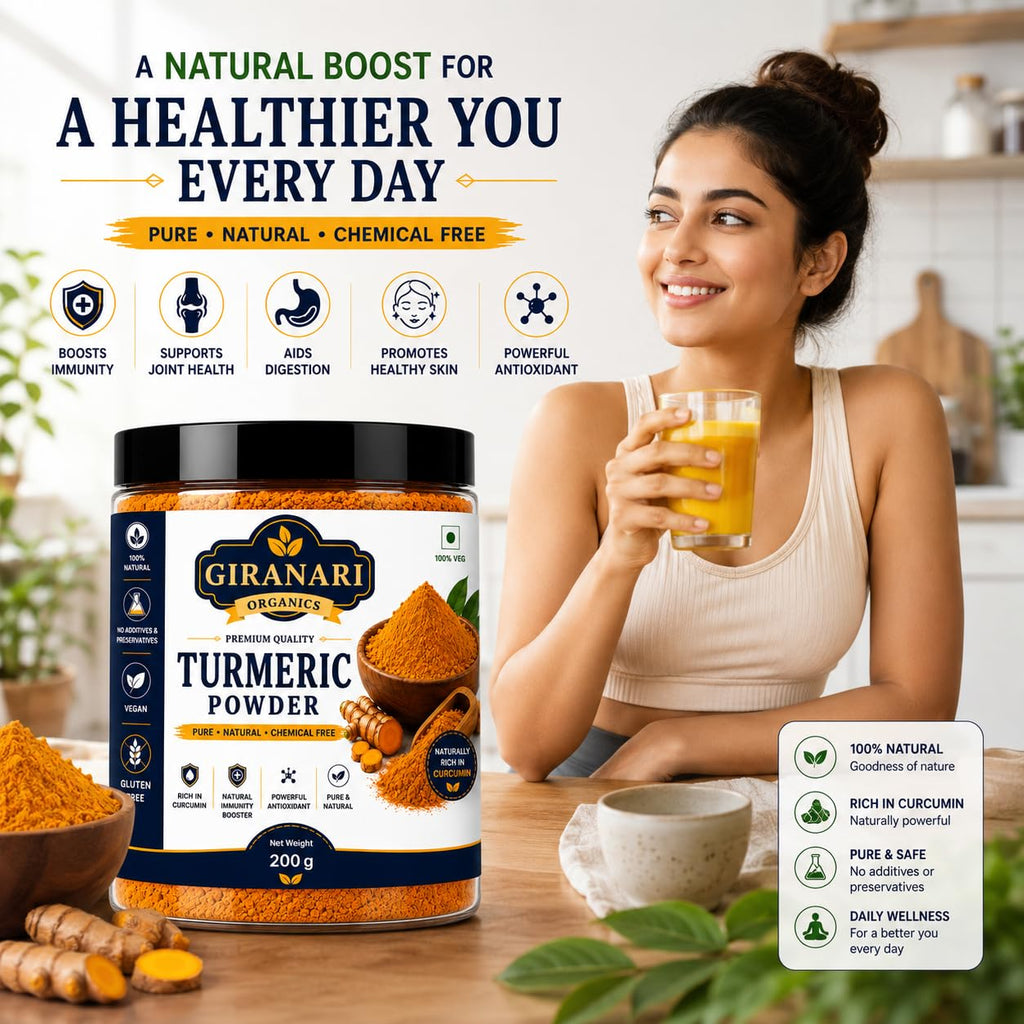 Giranari Organics Premium Turmeric Powder, Rich in Curcumin