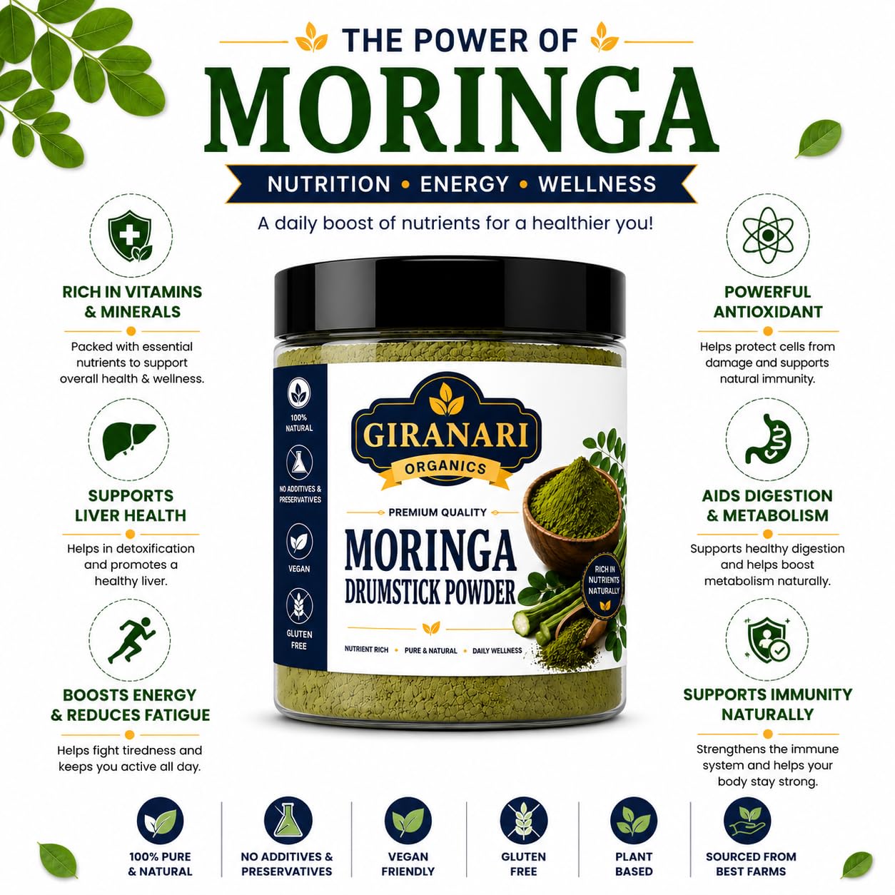 Moringa Powder Premium Drumstick Leaf Powder