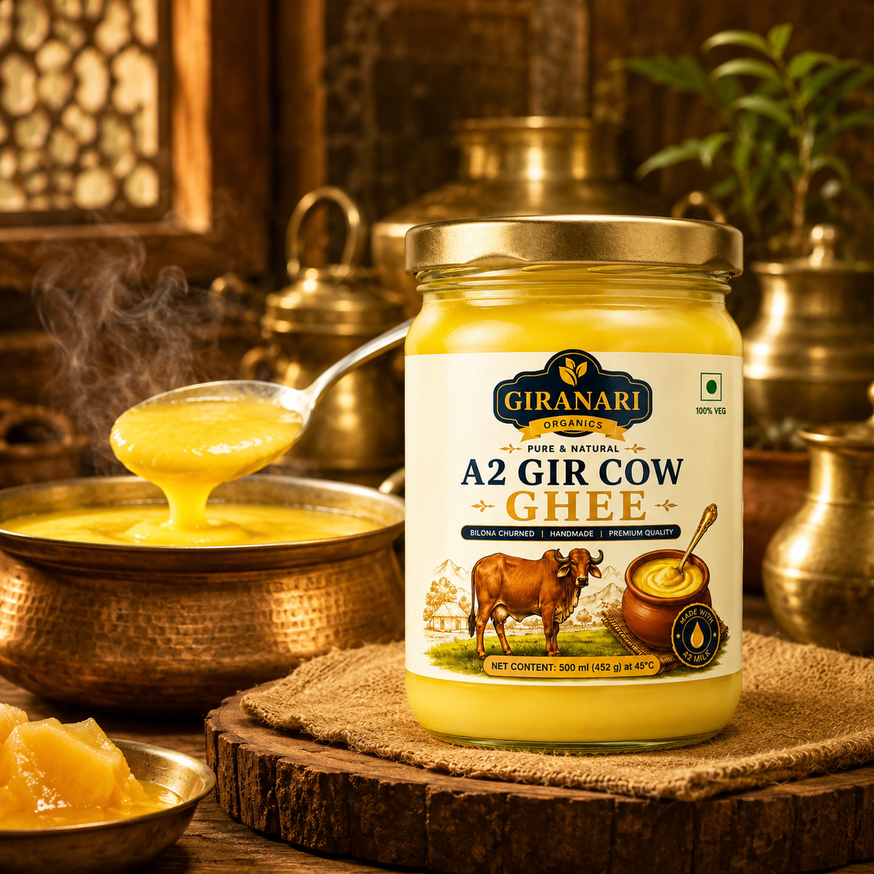 Giranari A2 Gir Cow Ghee jar view 4