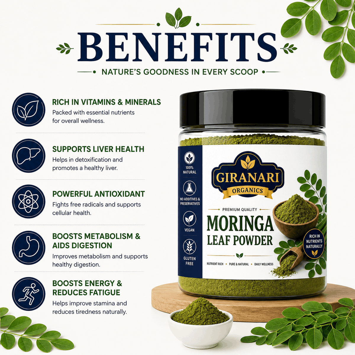 Moringa Powder Premium Drumstick Leaf Powder