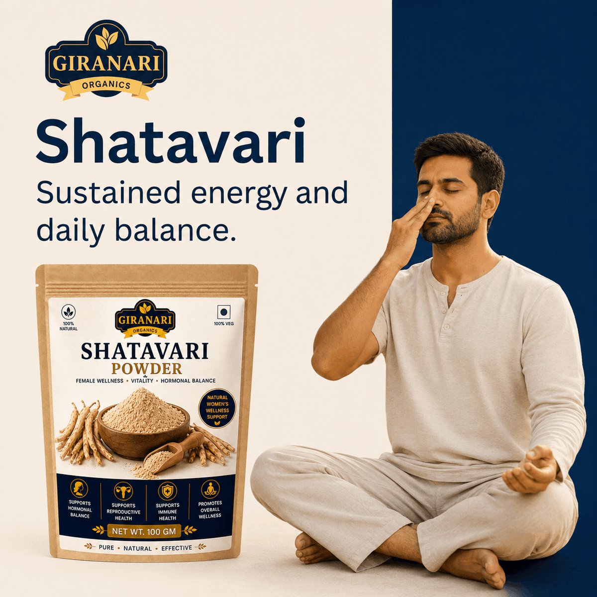 Herbal Powder Combo, Shatavari, Safed Musli, Kaunch Beej, Ashwagandha, 100 gm Each, Strength & Stamina